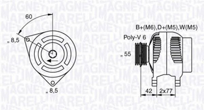 MAGNETI MARELLI 063533100530 -  Генератор